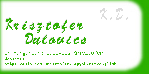 krisztofer dulovics business card